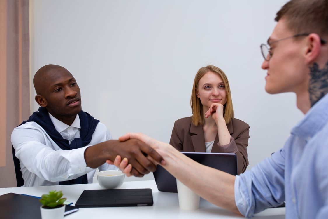 Business owners building a trusted working relationship
